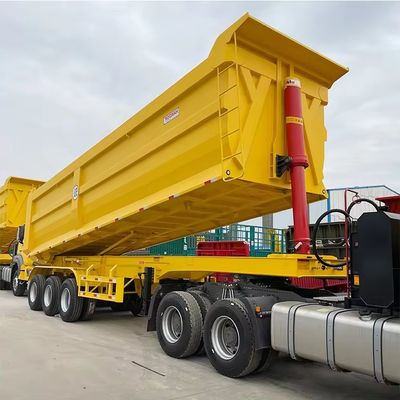 Duurzame 40 kubieke 3 as U-vorm achterste dump half-aanhanger voor bouwmateriaal