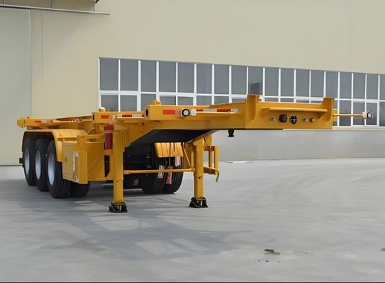 20ft 40ft 45ft Container Skelet Semi-trailer Tare Gewicht 6,5 ton Landing Gear 28ton/pc