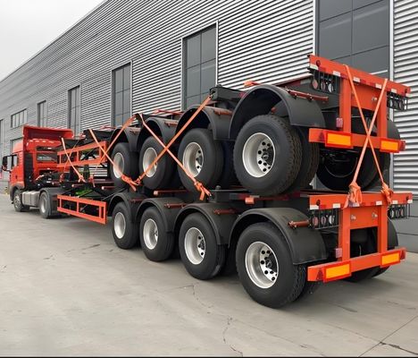 20ft 40ft 45ft Container Skelet Semi-trailer Tare Gewicht 6,5 ton Landing Gear 28ton/pc