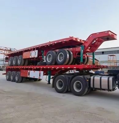 3 as 20ft 40ft flatbed container trailer met Q345b hoofdstraal en aanpassing