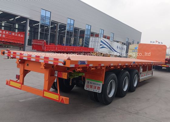 3 as 20ft 40ft flatbed container trailer met Q345b hoofdstraal en aanpassing