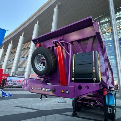 Semi-trailer met drie assen, hydraulische cilinderkoppelaar, achterste dumptrailer voor het vervoer van zandsteen