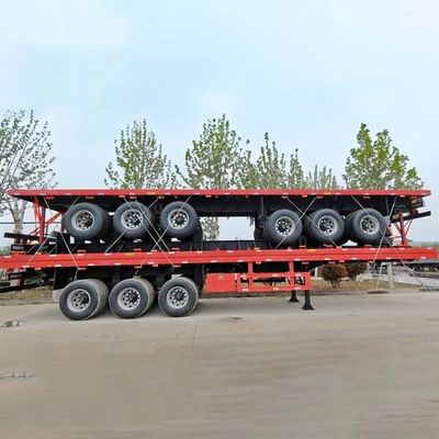 3 Assen Vlakbed Container Truck Semi-trailer 20ft 40ft Tare Gewicht 100ton voor uw