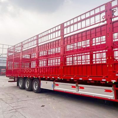 3 Assen 60 ton Varkens Schaap Beest Cargo Transport Staak Zaal Aanhangwagens voor landbouw