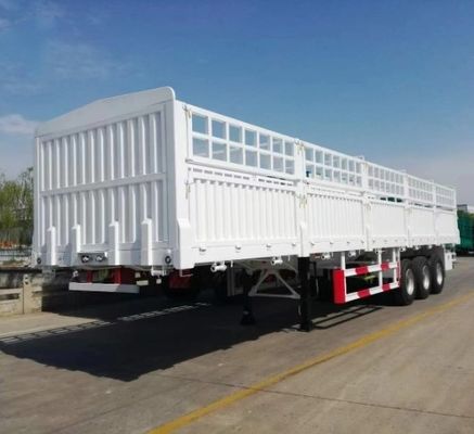 12400x2500x3650mm 2as 3as 4as magazijnheining Halve aanhangwagen voor 30-120 ton lading