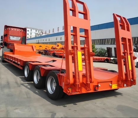 Zware laagbed type 3 4 axel lowboy vrachtwagen aanhangwagen laagbed half aanhangwagen voor graafmachine