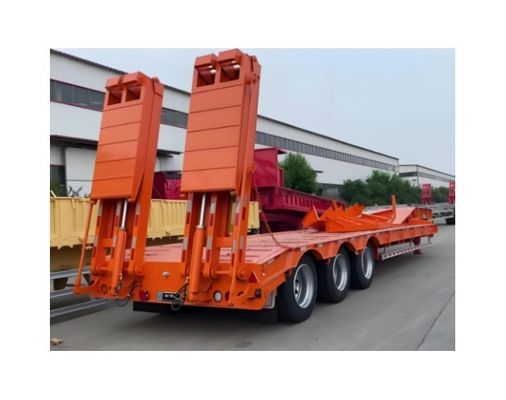 Zware laagbed type 3 4 axel lowboy vrachtwagen aanhangwagen laagbed half aanhangwagen voor graafmachine