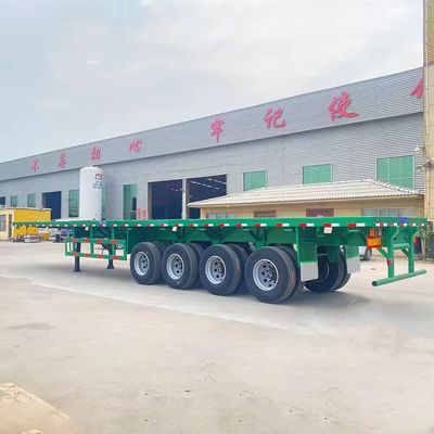 3 assen 20FT 40FT Container Chassis Flat Bed Semi Truck Trailer met staalmateriaal