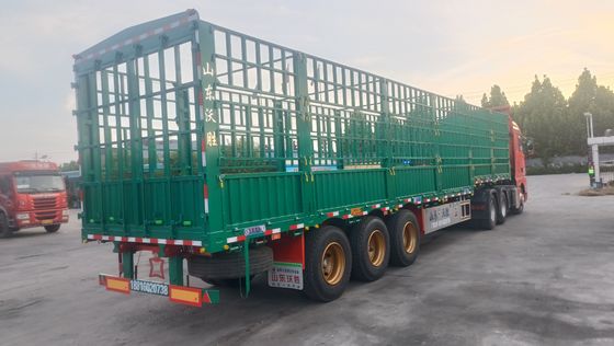 SAF Two Speed Leaf Spring Cattle Trailer voor het vervoer van Hurdle Semi-Trailers