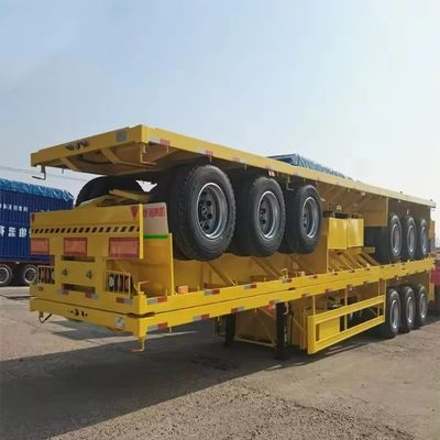 3 assen 20FT 40FT Container Chassis Flat Bed Semi Truck Trailer met staalmateriaal