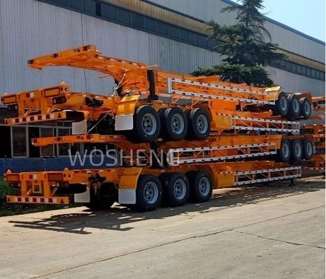 3 assen FUWA 50 ton vrachtwagen aanhangwagen container chassis skelet half aanhangwagen voor Afrika