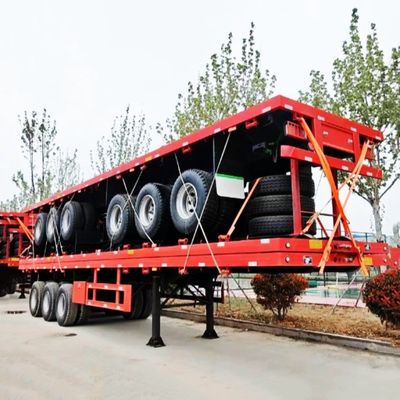 3 assen 20FT 40FT Container Chassis Flat Bed Semi Truck Trailer met staalmateriaal