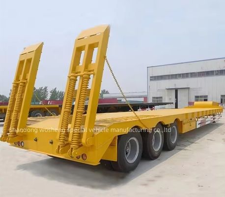 Dubbele hydraulische ladder, laag bed, halfrol voor het vervoer van zware bouwmachines