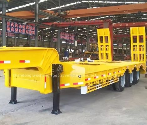 Dubbele hydraulische ladder, laag bed, halfrol voor het vervoer van zware bouwmachines