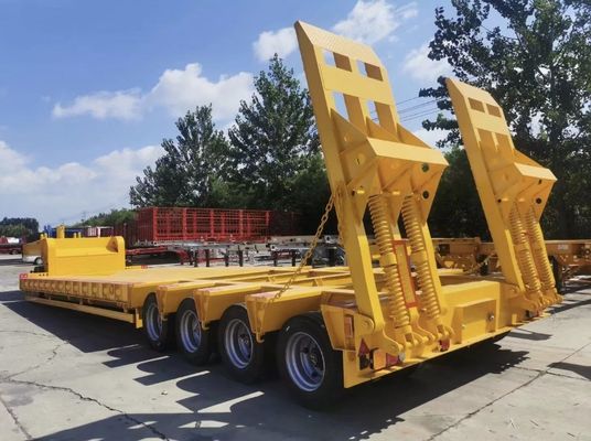 Dubbele hydraulische ladder, laag bed, halfrol voor het vervoer van zware bouwmachines