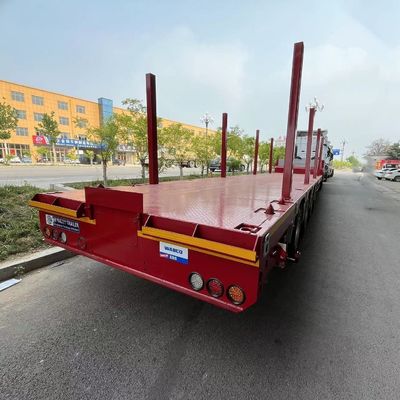 Op maat gemaakte 3/4 Assen 40FT Container Hout Steel Tube Lowbed Semi Trailer voor Truck