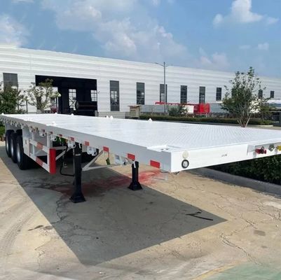 Op maat gemaakte 3 assen 40ft container plat bed Semi-truck trailers met maximale lading 100tons