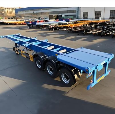 Transportfunctie 3 Achs Blauw Skelet Halvervoertuig voor het vervoeren van 40ft container