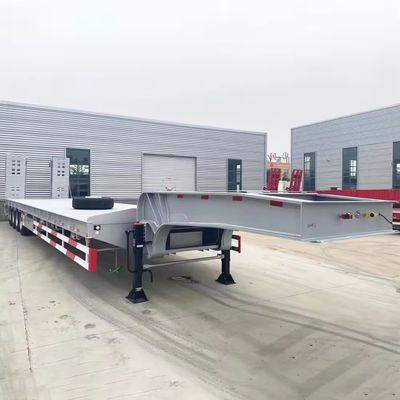 Vervoer zwaar materieel 4 assen Dubbele hydraulische ladder laag bed half-aanhanger