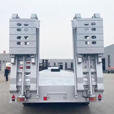 Vervoer zwaar materieel 4 assen Dubbele hydraulische ladder laag bed half-aanhanger