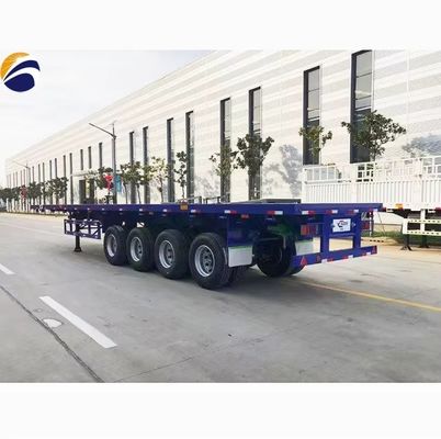 40ft flatbed trailer 3Axles 4Axles flat bed container truck semi trailer door Wosheng