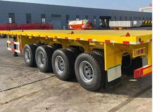 40ft flatbed trailer 3Axles 4Axles flat bed container truck semi trailer door Wosheng