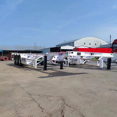 Meer populair Rood Geel Kleur 50T 3 Achs Skeleton Semi Trailer voor 20ft 40ft Containers