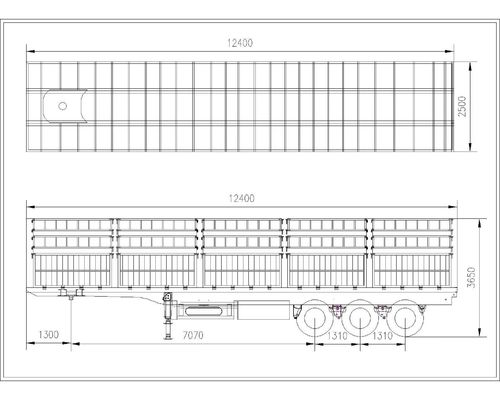 Semi-trailer Hoog afgesloten zijwand Cargo Transport Box Trailer Transport Stake Fence