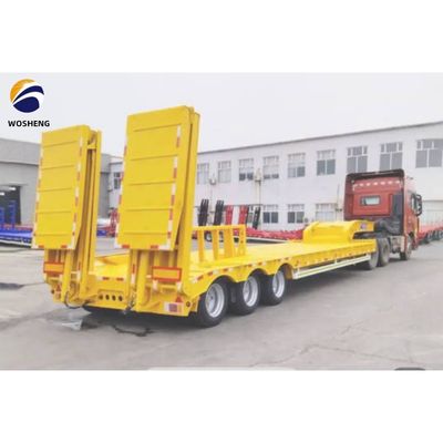 Truck Trailer 3 Assen 40ft Low Bed Semi Trailer voor het vervoer van zware voertuigen