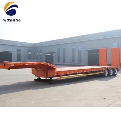 Truck Trailer 3 Assen 40ft Low Bed Semi Trailer voor het vervoer van zware voertuigen