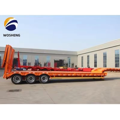 Truck Trailer 3 Assen 40ft Low Bed Semi Trailer voor het vervoer van zware voertuigen