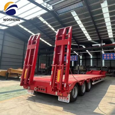 Truck Trailer 3 Assen 40ft Low Bed Semi Trailer voor het vervoer van zware voertuigen