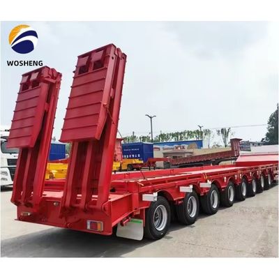 Lowboy Lowbed Semi-trailer voor vrachtwagen Custom's vereiste en hoge capaciteit 150 ton