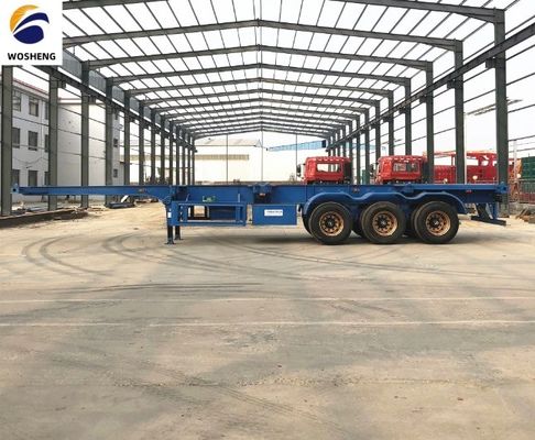 WOSHENG Tri-Axle 40FT 3 axles 40 ton laadchassis Skelet Halve aanhanger met materialen