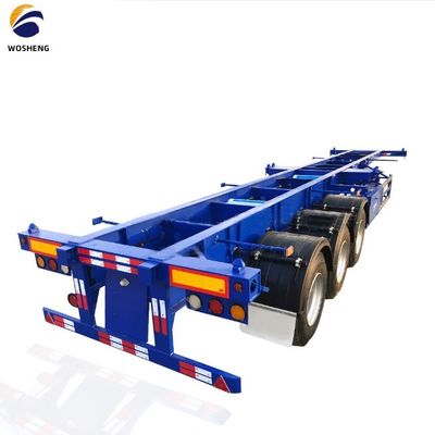 WOSHENG Tri-Axle 40FT 3 axles 40 ton laadchassis Skelet Halve aanhanger met materialen