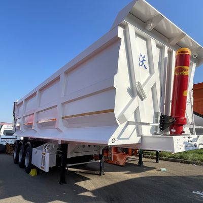 Op maat gemaakte 3 assen kantelende kantelmachine achterste dumptruck halve aanhanger voor de bouw
