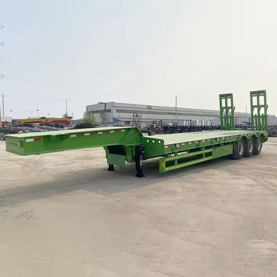 Aanpasbare 3-assige 40-80 ton hydraulische ladderloader drop deck lowboy trailer voor Zimbabwe