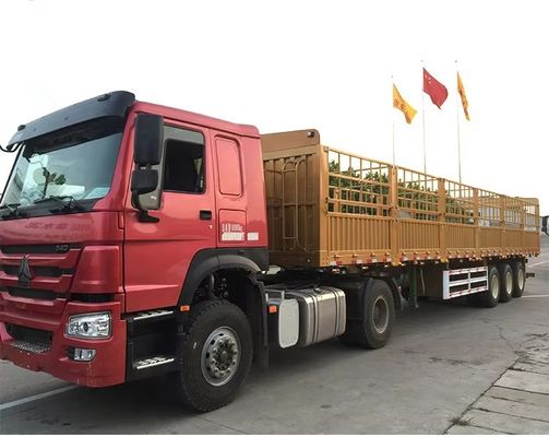 3 assen hek vracht aanhangwagen met maximale lading 100 ton en 13000*2550*2900mm afmetingen