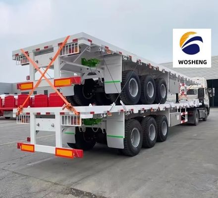 Laagste 30T-100T Semi-trailer 20ft-45ft Container Truck 2-4 As Flatbed Rim 9.0-22.5