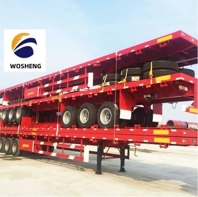 Laagste 30T-100T Semi-trailer 20ft-45ft Container Truck 2-4 As Flatbed Rim 9.0-22.5