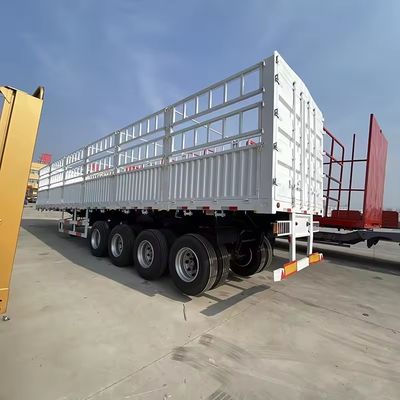 Semi-trailer met bovenste 3 as 4 as Truck trailer Cargo en vee hek stake