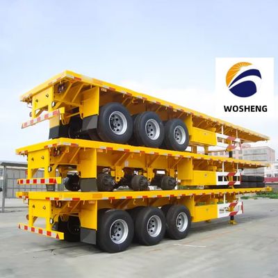 40 tot 80 ton capaciteit platgelegen halfrol 3 4 assen 12R22.5 banden staal materiaal