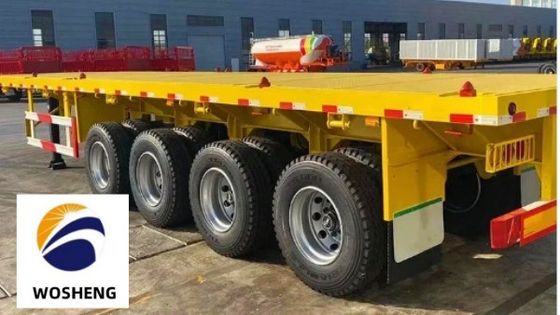 40 tot 80 ton capaciteit platgelegen halfrol 3 4 assen 12R22.5 banden staal materiaal