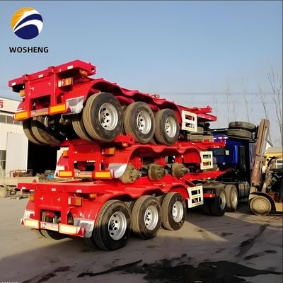20ft 40ft 45ft staal skeletcontainer Semi-trailer voor haven zware lading capaciteit