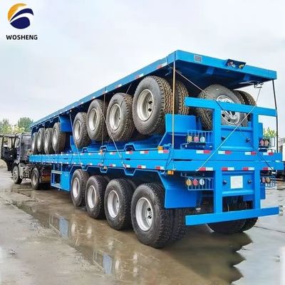 Staal Max Payload 20T-80T Container Trailer Flatbed Semi Trailer met staal door Wosheng