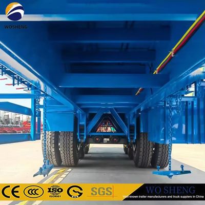 Staal Max Payload 20T-80T Container Trailer Flatbed Semi Trailer met staal door Wosheng