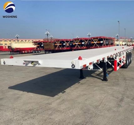 40ft platte aanhangwagen 3 as container vrachtwagen met dubbele banden 12400*2610*1550mm staal