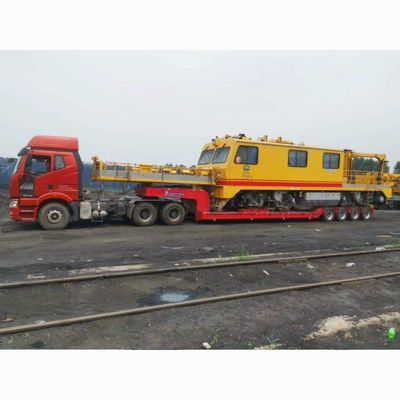 Transport Zwaar materieel met 100 ton hydraulische oprit laagbed vrachtwagen halve aanhanger