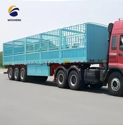 Gepersonaliseerde 3 assen 20-50T hoge hek halve trailer voor vee vee koe van Wosheng