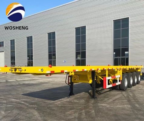 Professionele 3-assige 40ft flatbed container vrachtwagen aanhanger met een laadcapaciteit van 50 ton